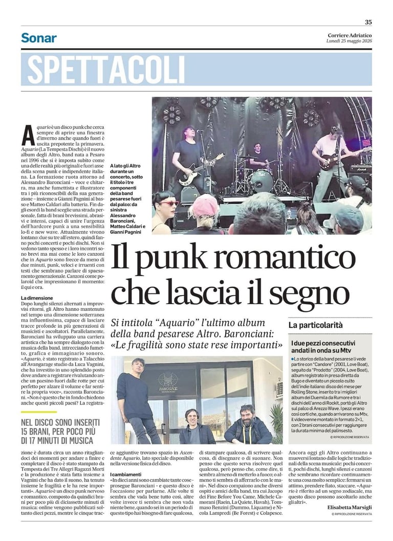 altro e avangarage di luca vagnini e alessandro barongiani corriere adriatico