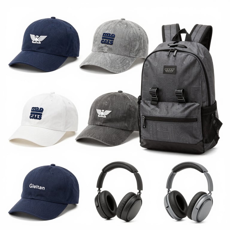 Blue and white online store homepage showcasing neatly arranged product categories with icons