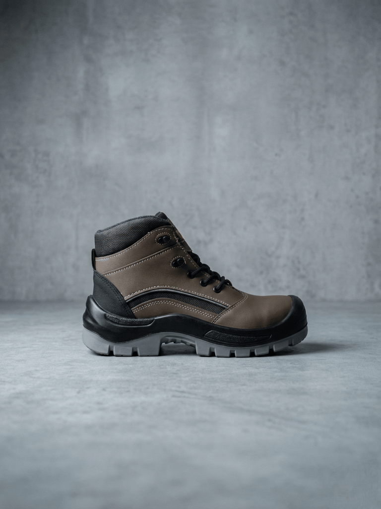 Bota de seguridad color cafe 