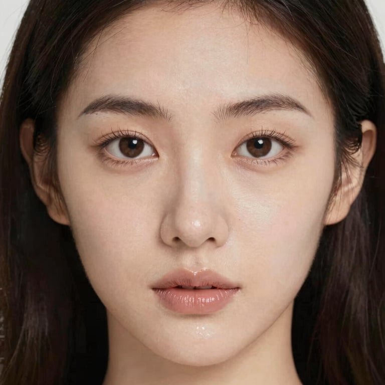 Close-up of a woman gently touching her clean face in natural light