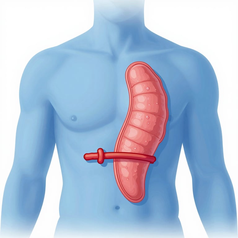 Icon of a shield with a prostate symbol glowing in bright orange