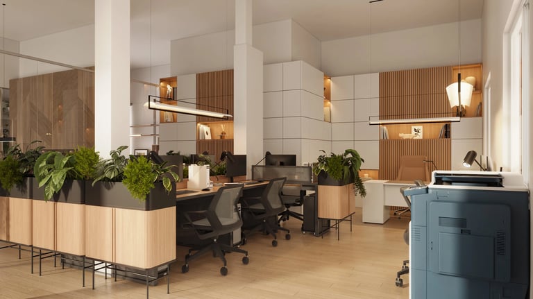 Pose de parquet et rénovation intérieure d'une entreprise à Chessy