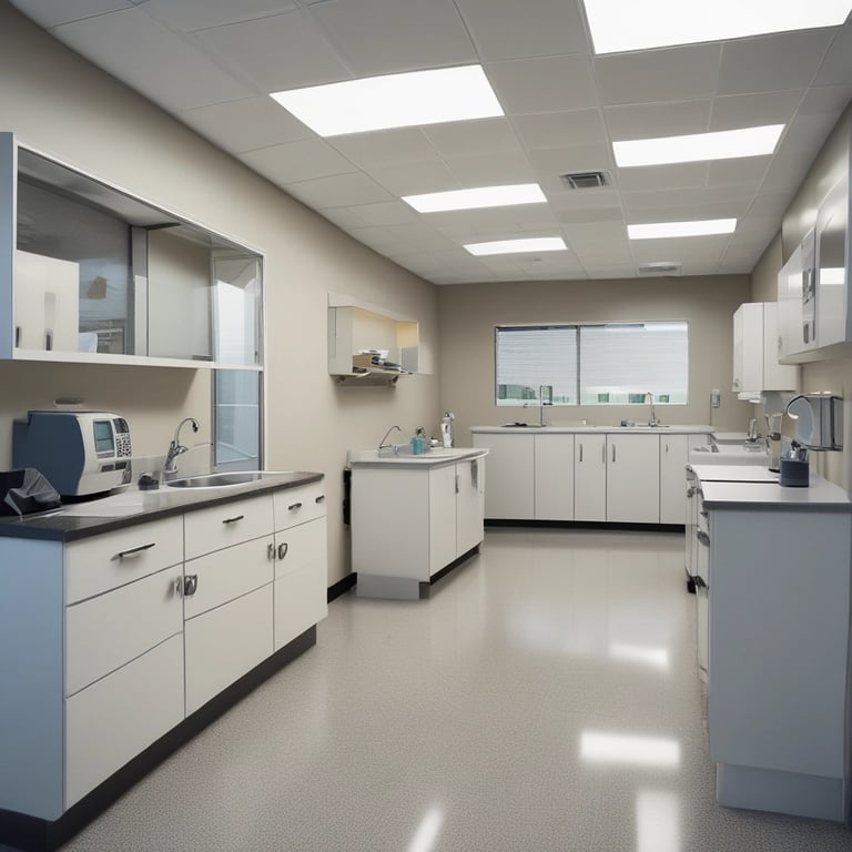 A clean, modern workspace with a laptop, notebook, and coffee cup, reflecting creativity and focus.