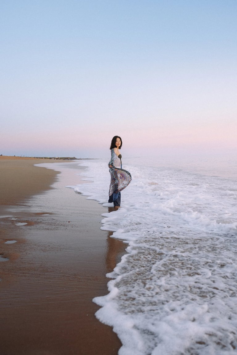 Shooting photo sur la plage à la golden hour, par Romain DANIEL InFrame Photographie, Vendée, Pays de la Loire
