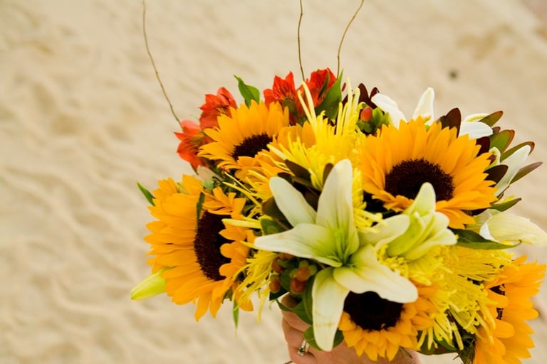 Flower Bouquet. Sand on the back.
