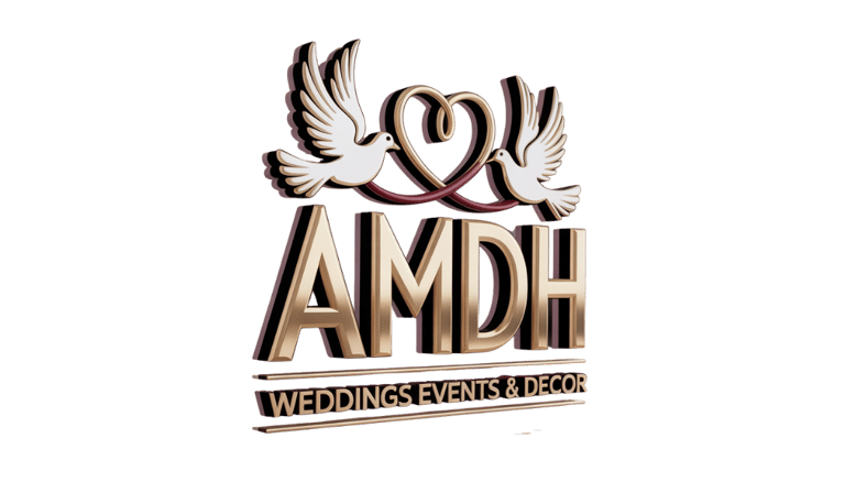 Weddings & Celebrations From intimate gatherings to grand celebrations, we bring elegance, detail, and creativity to every occasion. We proudly specialize in: Milestone Birthdays & Anniversaries Baby Showers & Fundraisers Full Wedding & Event Planning Full Wedding & Event Décor Pipe & Drape / Custom Backdrops Floral Arches & Aisle Décor Luxury Head Table Design Throne Chairs & Specialty Seating (coming soon) Centrepieces & Tablescapes Premium Linens & Table Runners Charger Plates & Napkin Folds (coming soon) Lighting & Accent Styling (coming soon) Event Rentals & Accessories Every design detail is carefully curated in our signature AMDH brand colors—metallic rose gold, crimson, gold, white, and black—capturing timeless elegance and sophistication. logo