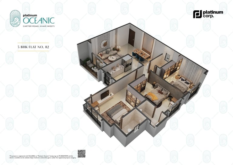 Floor Plan, Platinum Oceanic, Khar Danda, Carter Road, Khar West
