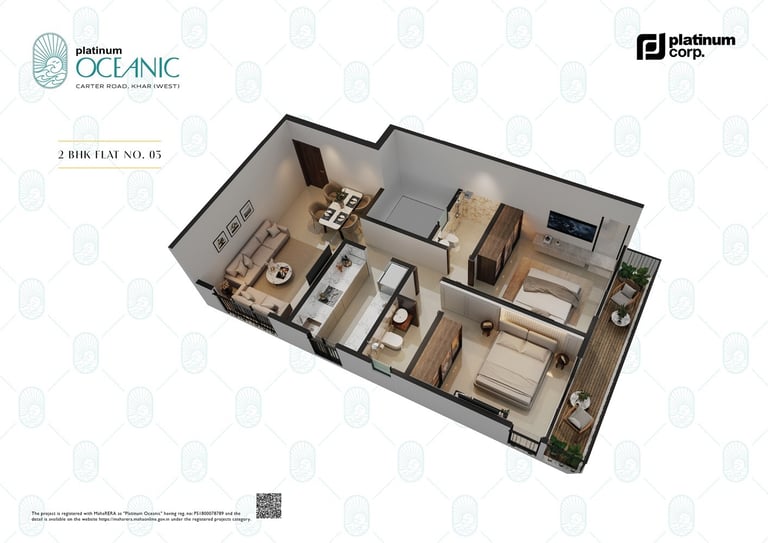 Floor Plan, Platinum Oceanic, Khar Danda, Carter Road, Khar West