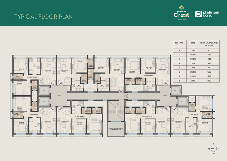 FLOOR PLANS PLATINUM CREST ANDHERI WEST, PLATINUM CREST UPPER JUHU ANDHERI WEST