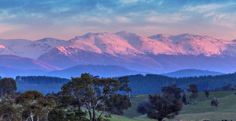 Snowy Mountain Sunset