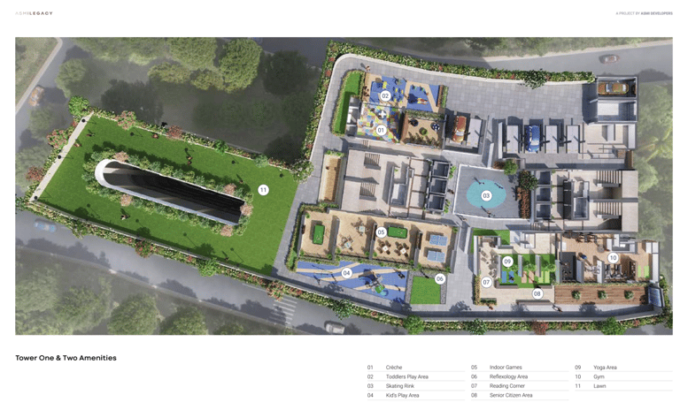 Amenities ASMI Legacy Goregaon, ASMI Developers projects in Goregaon West, Asmi Jawahar Nagar Goregaon West