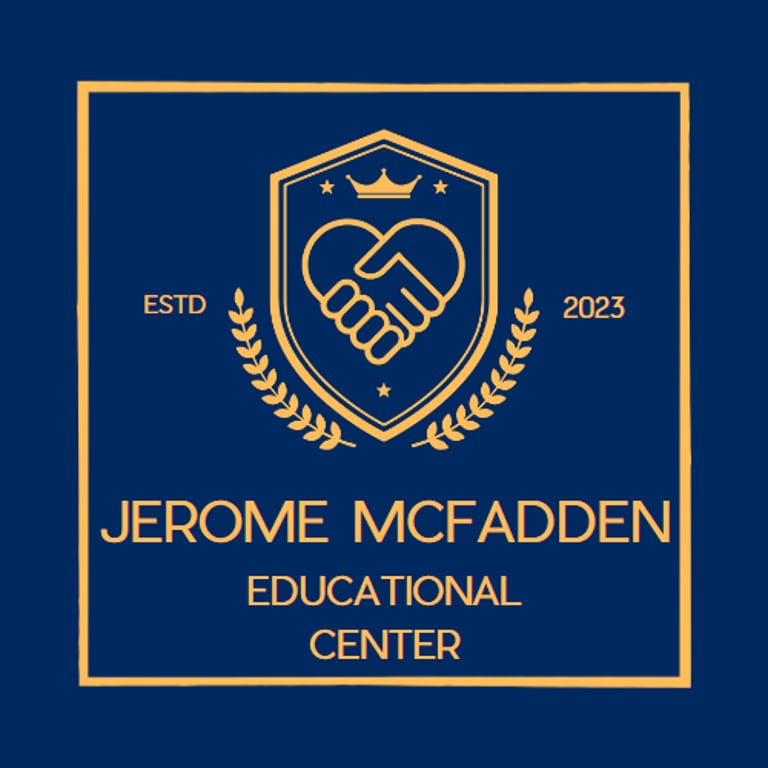 Jerome McFadden Education Center, Tutoring, Trauma Informed Care Training, GED Preparation logo