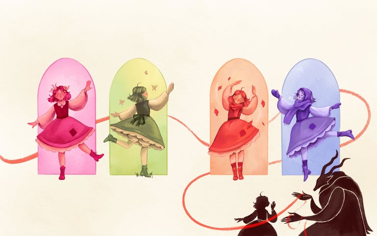 picture book spread of girl dancing