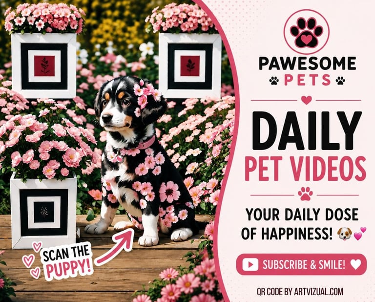 Daily Puppy & Pet Videos Youtube QR code