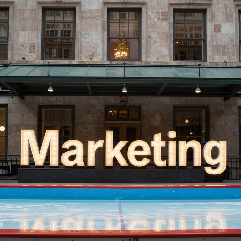 A brightly lit, colorful Toronto sign is displayed in front of a modern building at night. The letters are illuminated in different colors, casting reflections on the ground, with a maple leaf symbol at the end. Silhouettes of people are visible near the sign.
