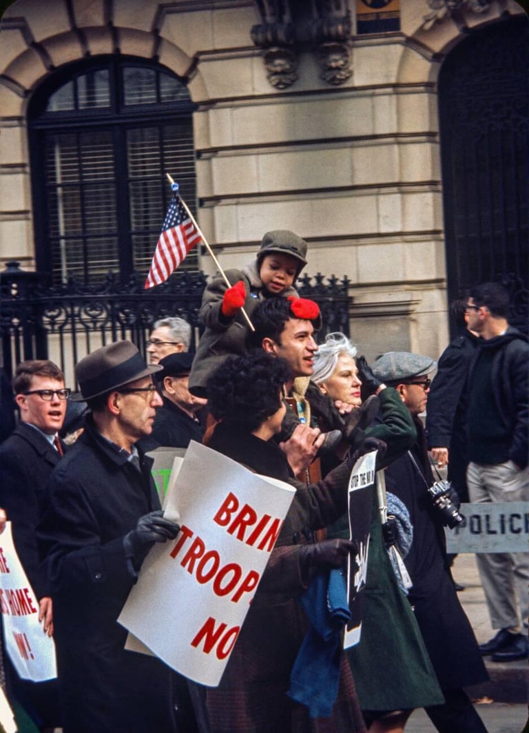 Protesta anti guerra en la quinta avenida de New York. (Getty Images)