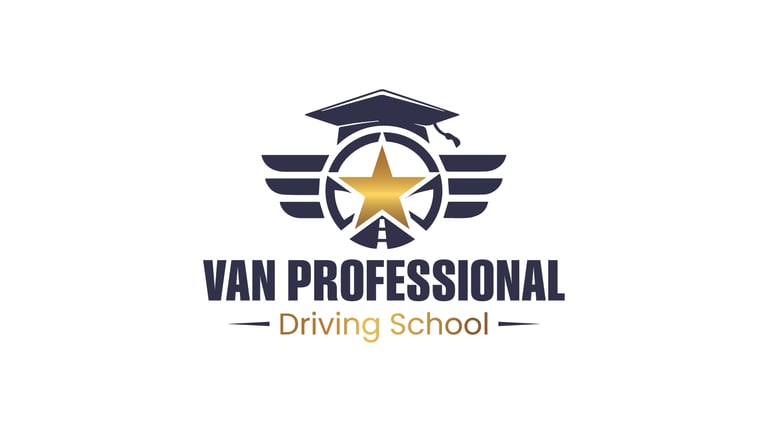 Van professional driving school logo