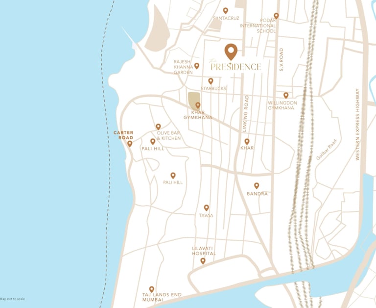 Location The Presidence Khar West, Kumar Vibe The Presidence, Vibe Realty Khar West