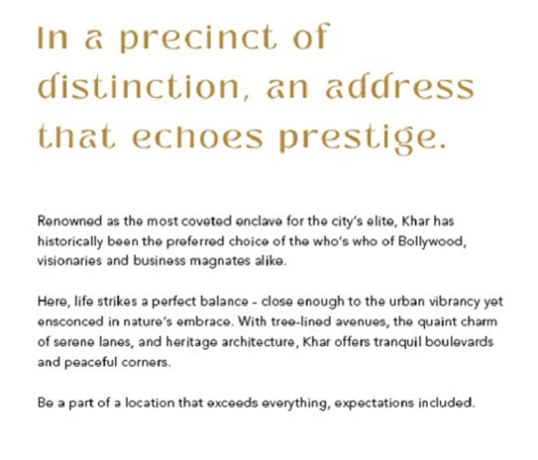 Location The Presidence Khar West, Kumar Vibe The Presidence, Vibe Realty Khar West