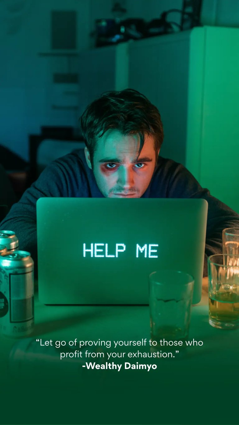 Overworked man pushing through late-night burnout