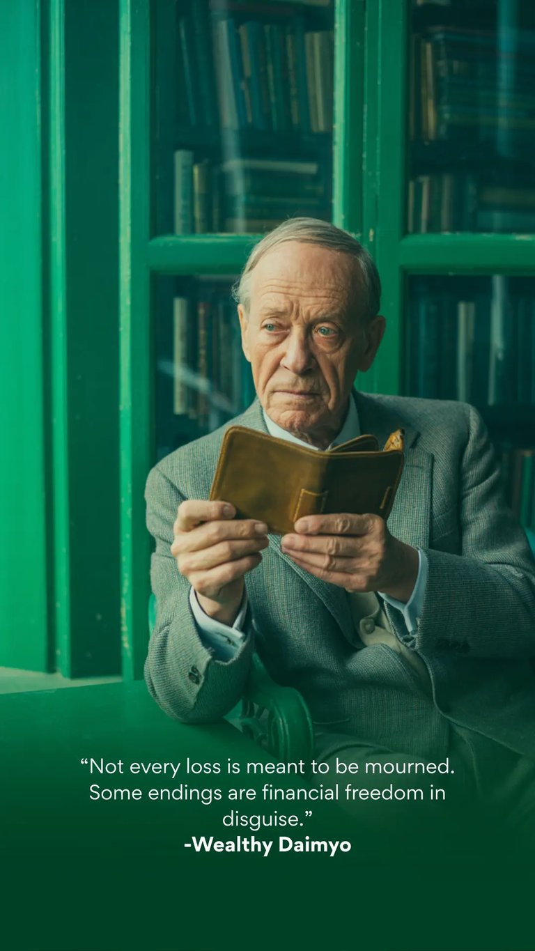 Elderly man in financial regret and reflection