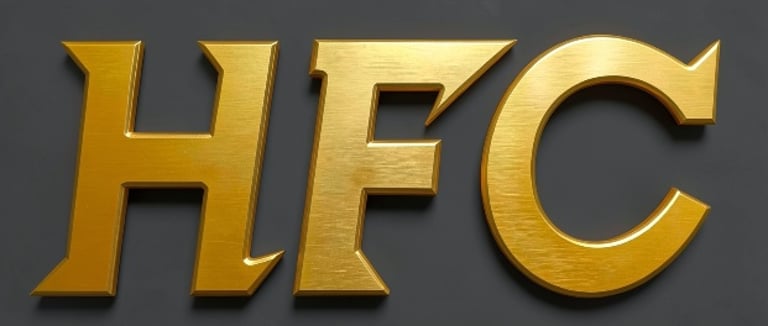 HFC cafe-bar fast foood, churrasco, grelhados e gelados. logo