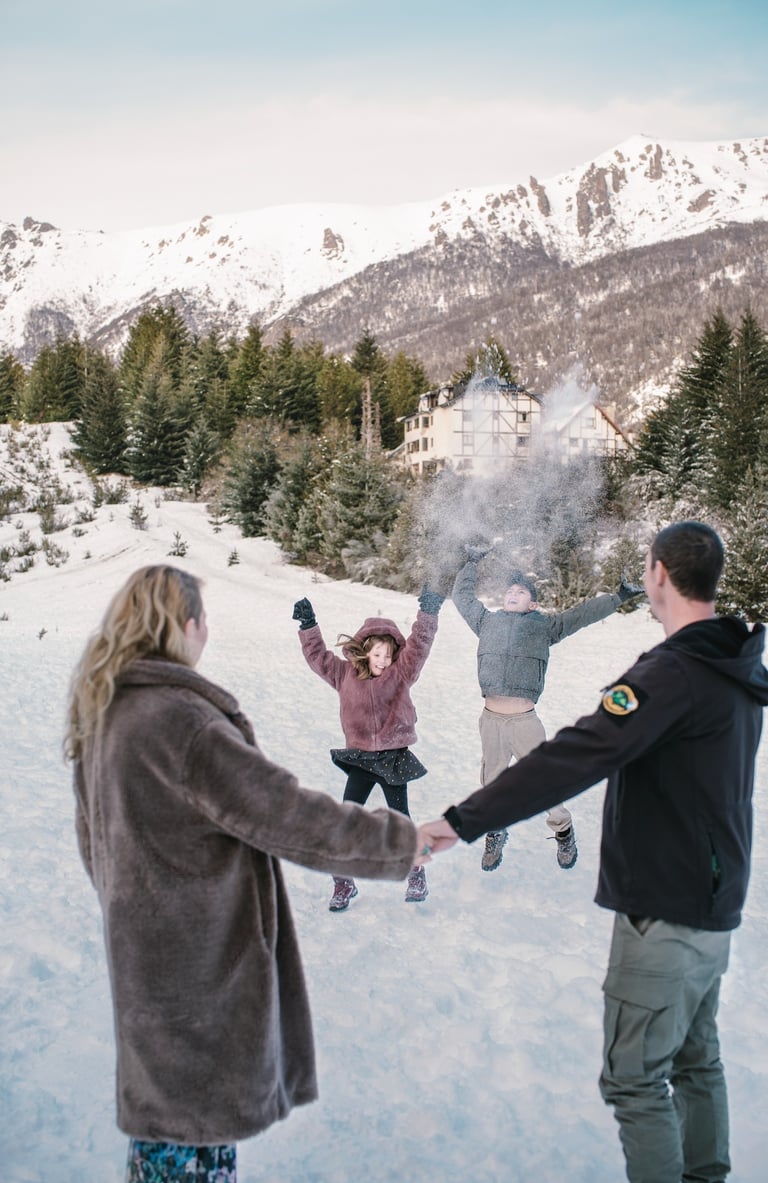 Sesión de fotos para familias en Bariloche. Fotografía familiar