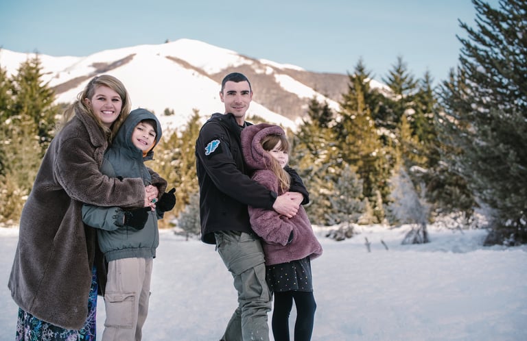 Sesión de fotos para familias en Bariloche. Fotografía familiar