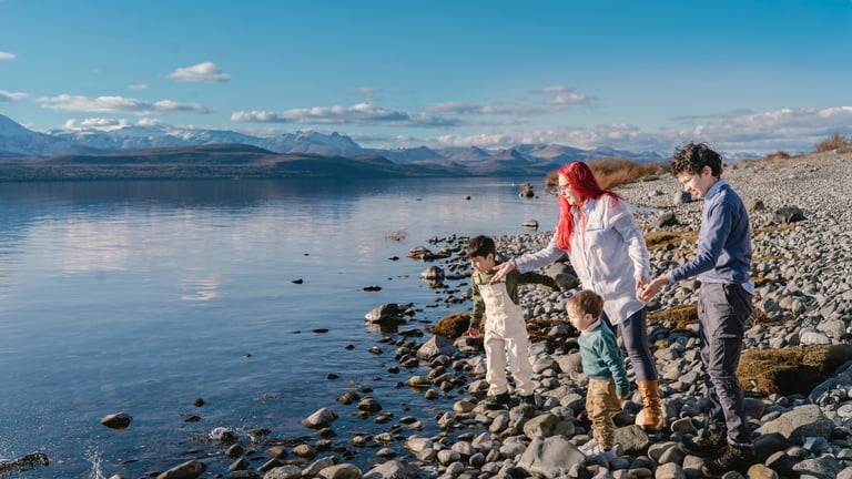 Sesión de fotos para familias en Bariloche. Fotografía familiar