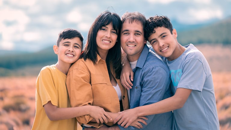 Sesión de fotos para familias en Bariloche. Fotografía familiar