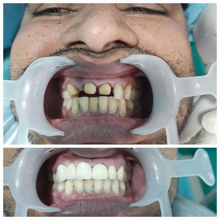 Before and After RCT + Crown Dental Treatment at Peoples Dental Clinic in Greater Noida