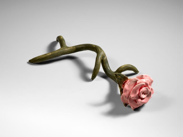 A porcelain rose. It reminds me of the traumas and scars I remember from my childhood. Memory. Decolonialism. Migration.