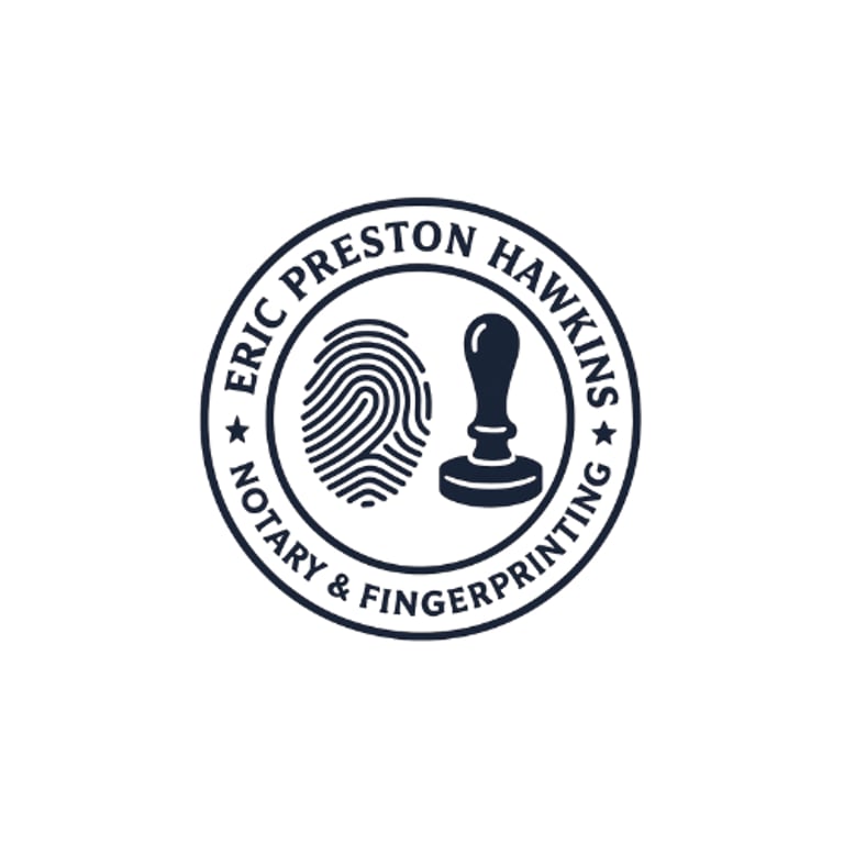 Eric Preston Hawkins Notary Fingerprinting logo