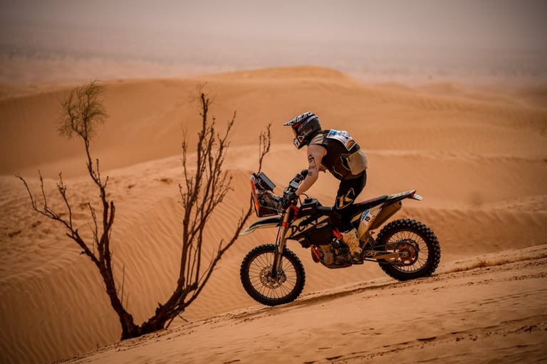 moto rally dans dunes