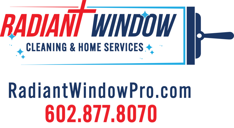 Radiant window cleaning and home services logo