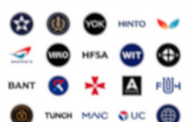 A collage showing logos of international events managed by a professional streaming team. Clean, white background with professional layout and high contrast.