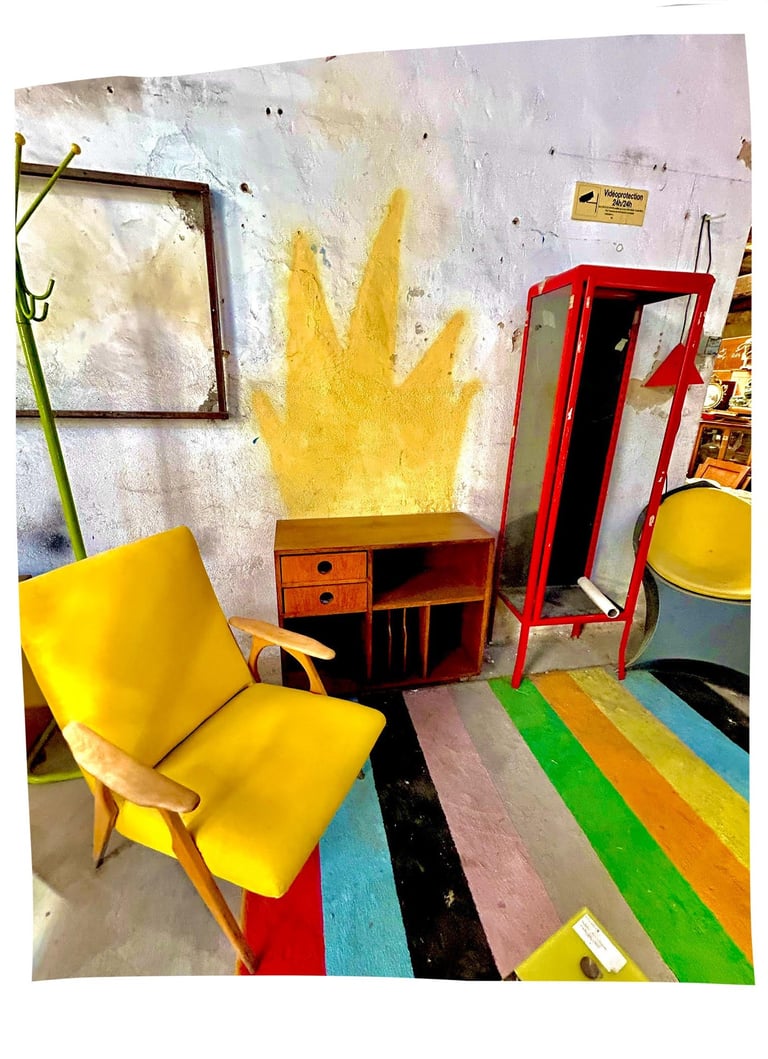 fresque, aménagement intérieur, brocante, vintage artiste Marseille , mer méditerranée