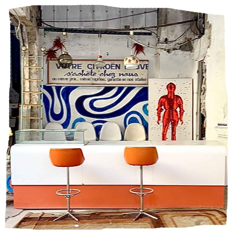 fresque, aménagement intérieur, brocante, vintage artiste Marseille