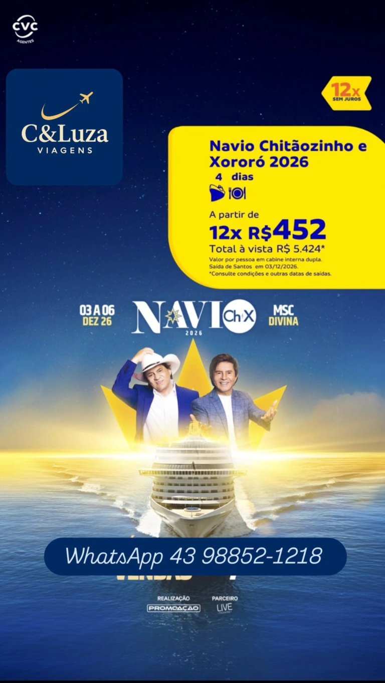 Navio Chitãozinho e Xororó 2026