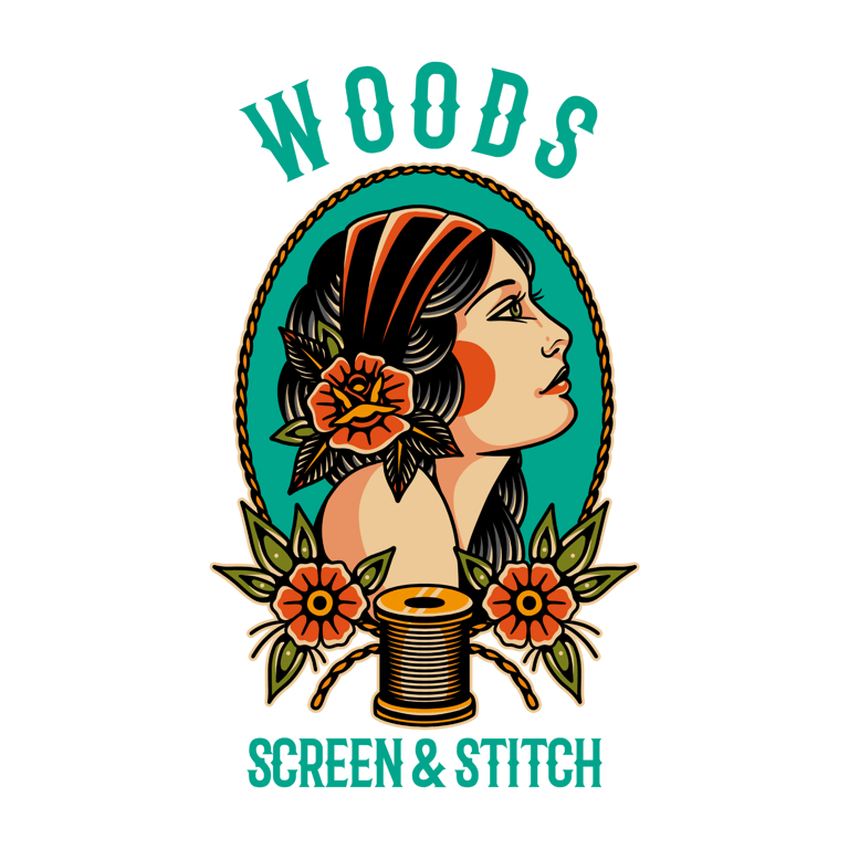 Woods Screen & Stitch logo