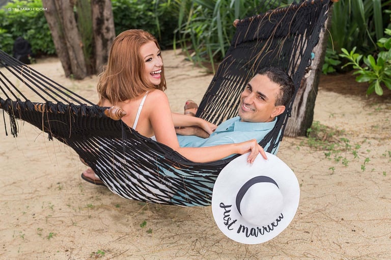 Couple relaxing in hammock at InterContinental Phu Quoc beach