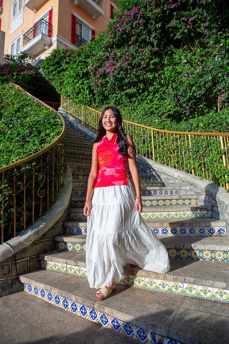 Dragon Stairs portrait in Sunset Town by photographer