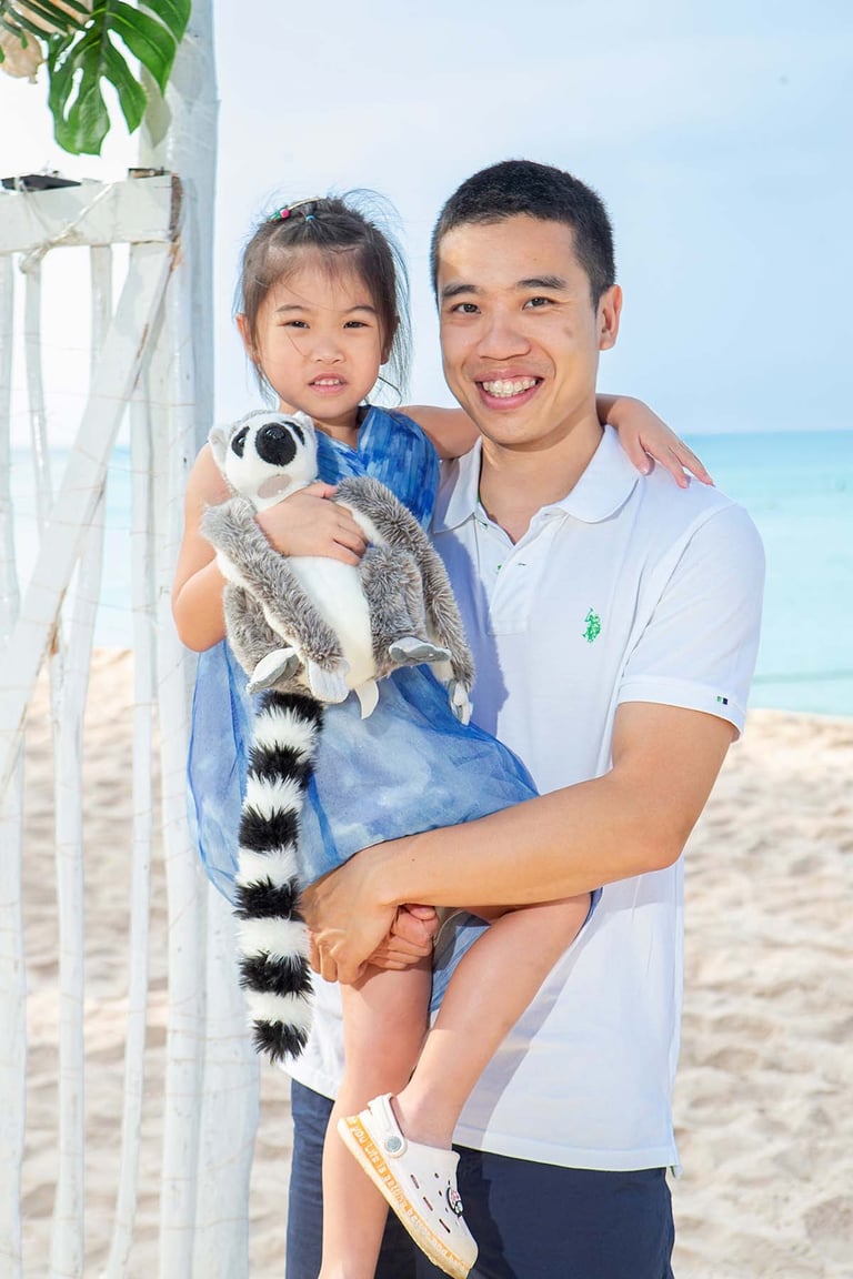 Father and daughter beach photoshoot portrait Phu Quoc