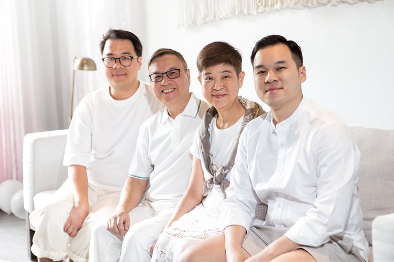 Family portrait at Pullman Phu Quoc hotel beach suite