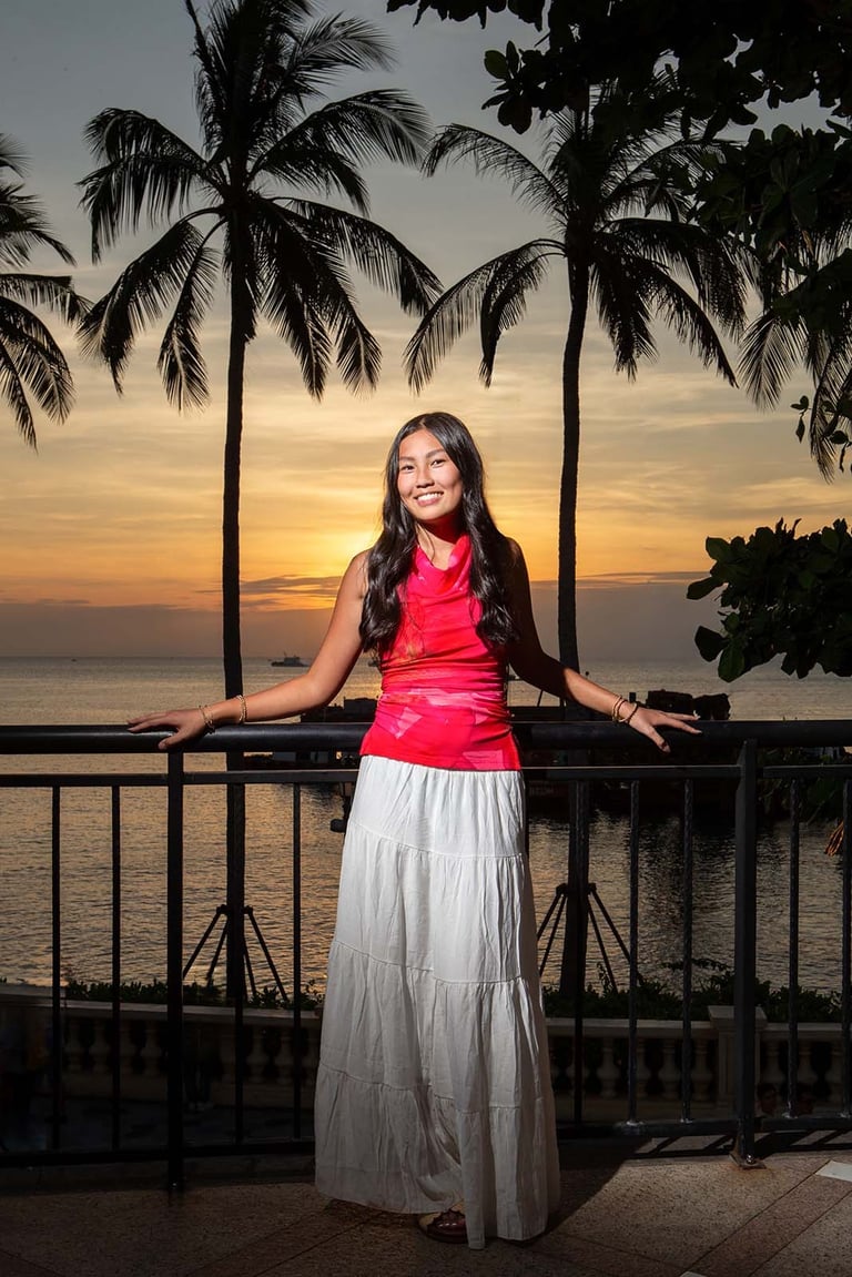 Individual sunset portrait in Sunset Town by Phu Quoc photographer