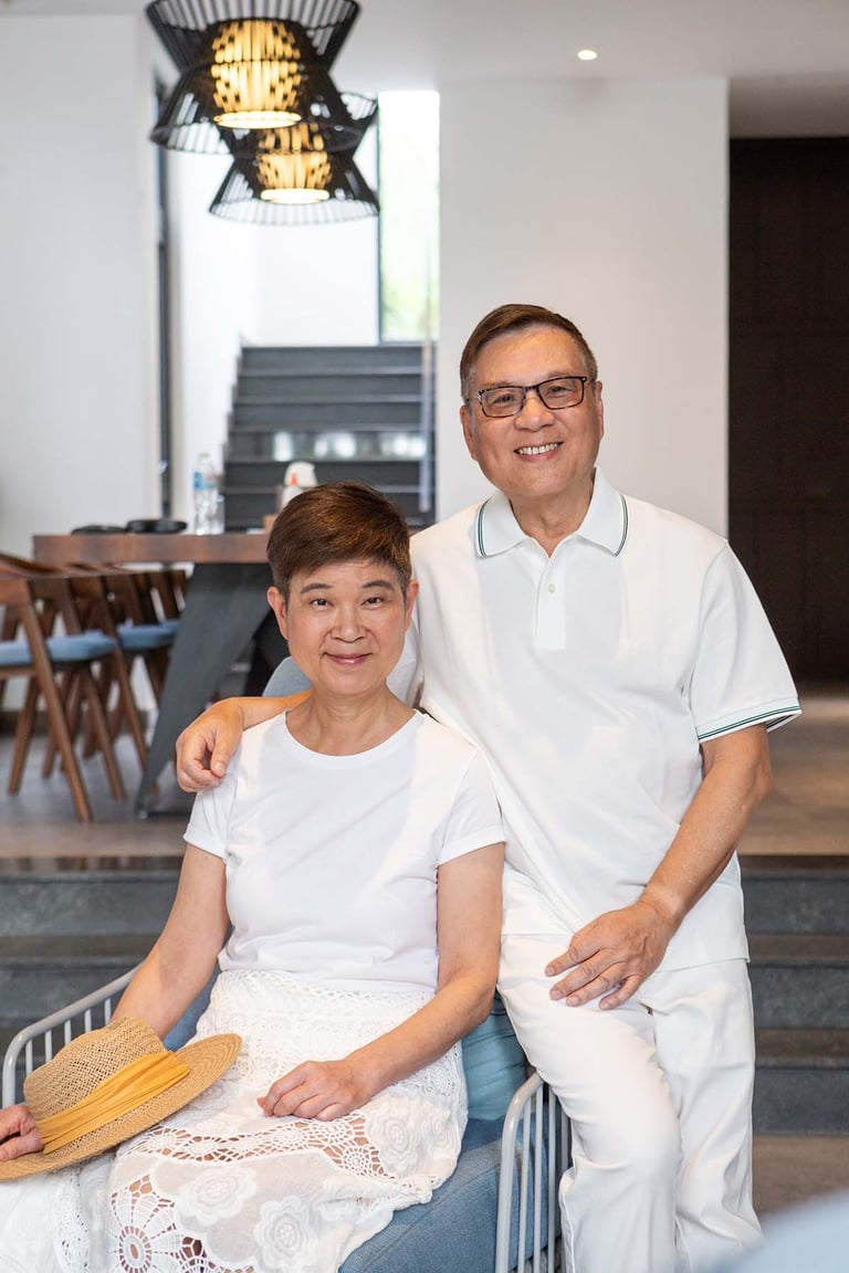 Mature couple portrait inside modern villa in Phu Quoc