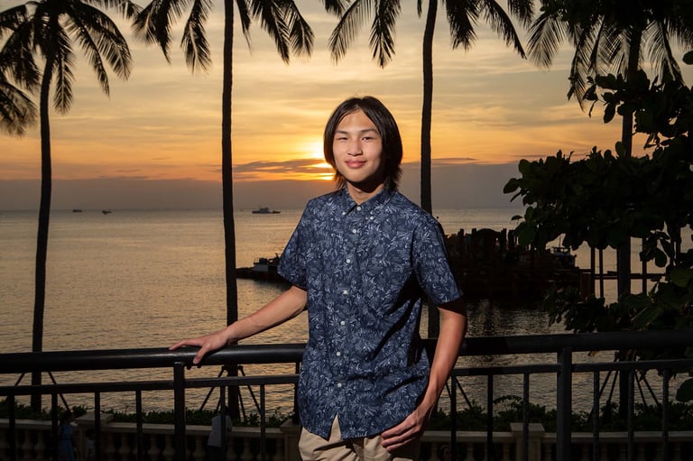 Sunset Town solo portrait photoshoot by Phu Quoc photographer