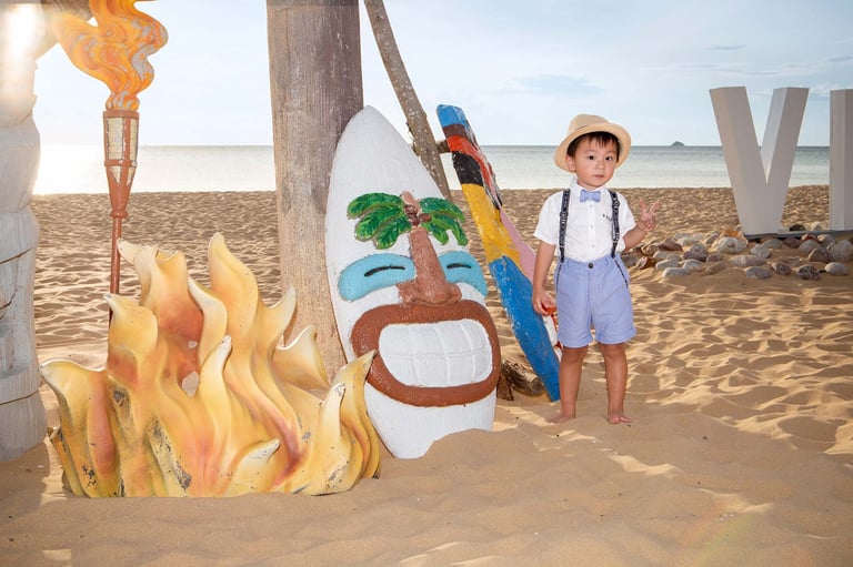 Toddler portrait on beach at Sheraton Phu Quoc