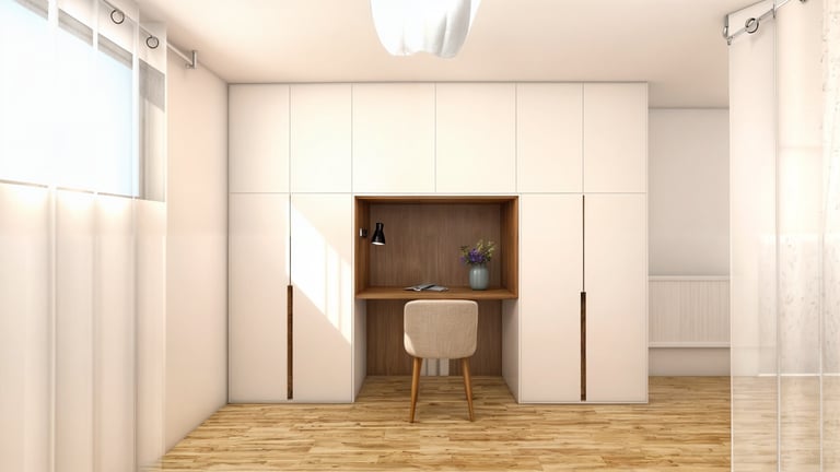aménagement de bureau avec meuble  sur-mesure