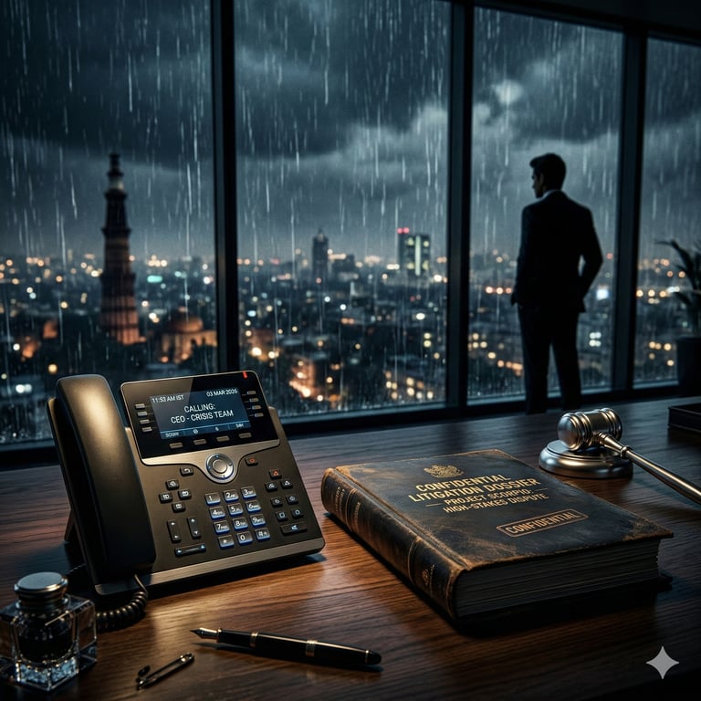 High-stakes corporate litigation vision at Harsh Malik Law Offices.